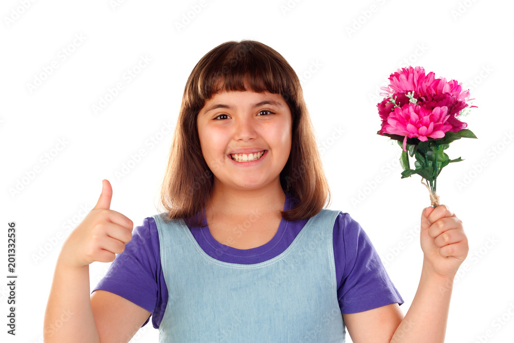 Happy daughter with a present for her mother Happy daughter with a present for her mother