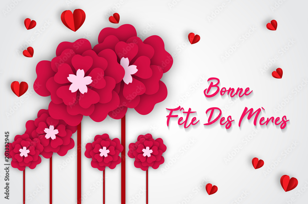 à forme de coeur avec salutation - Bonne fête des mères Stock Vector