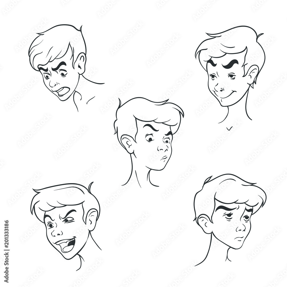 Contour pattern of the boys emotion set Contour pattern of the boys emotion set