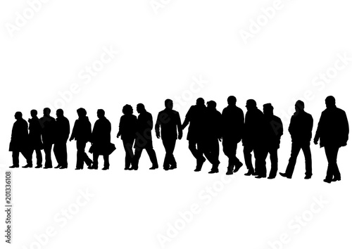 Big crowds people on white background