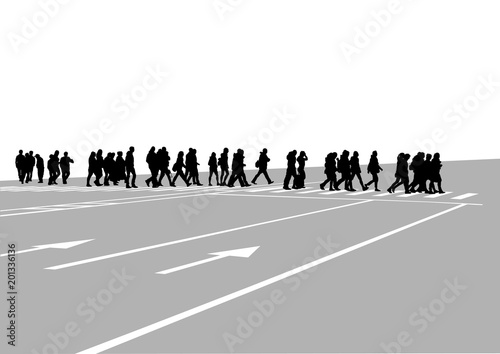 Big crowds people on white background