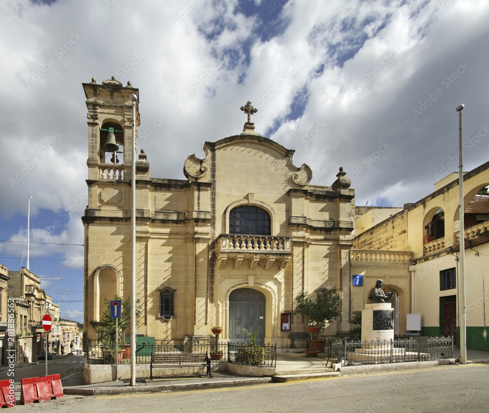 Church of St James on Independence square in Victoria. Gozo island. Malta