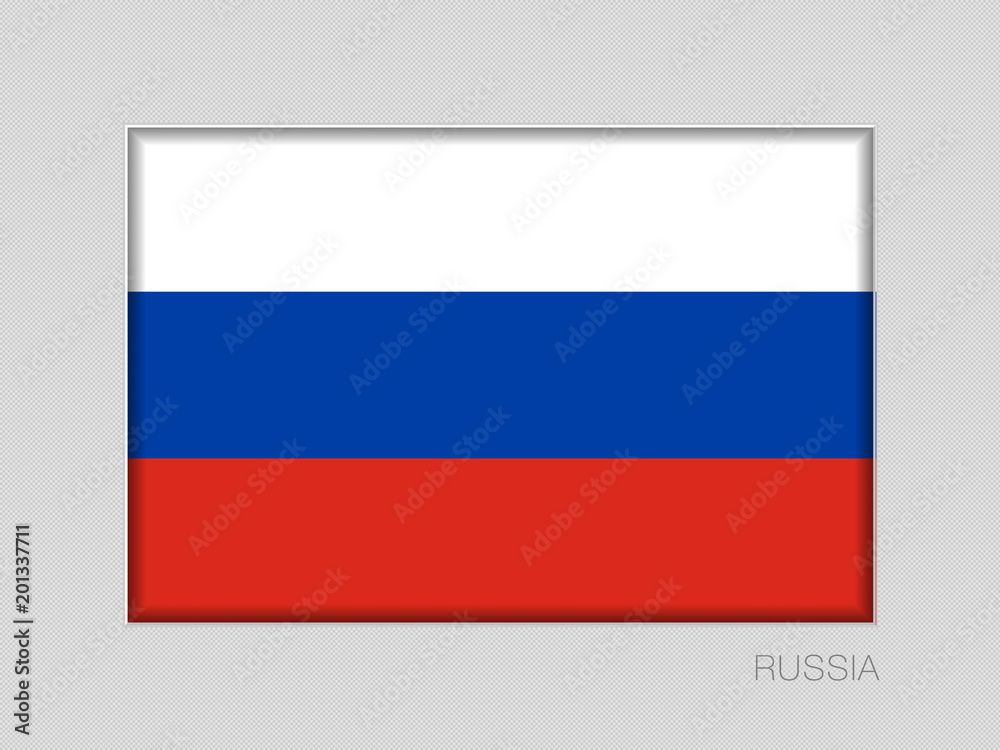 Flag of Russia. National Ensign Aspect Ratio 2 to 3 on Gray Flag of Russia. National Ensign Aspect Ratio 2 to 3 on Gray