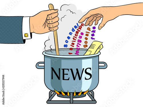 News production metaphor pop art vector