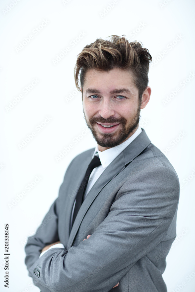 Portrait of a handsome man smiling, isolated on white Portrait of a handsome man smiling, isolated on white