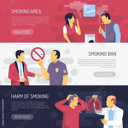 Smoking Health Risks Horizontal  Banners