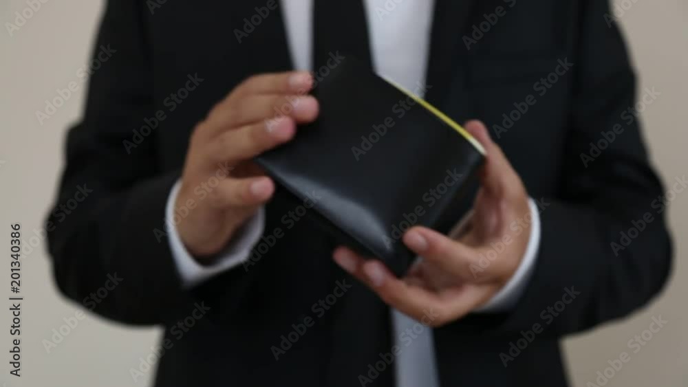 Businessman is Showing The Euro Money in Wallet Businessman is Showing The Euro Money in Wallet