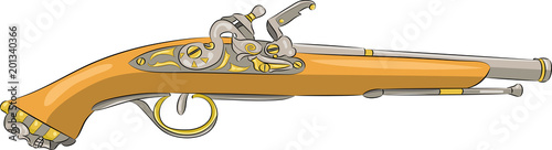 Vector. An ancient pistol.
