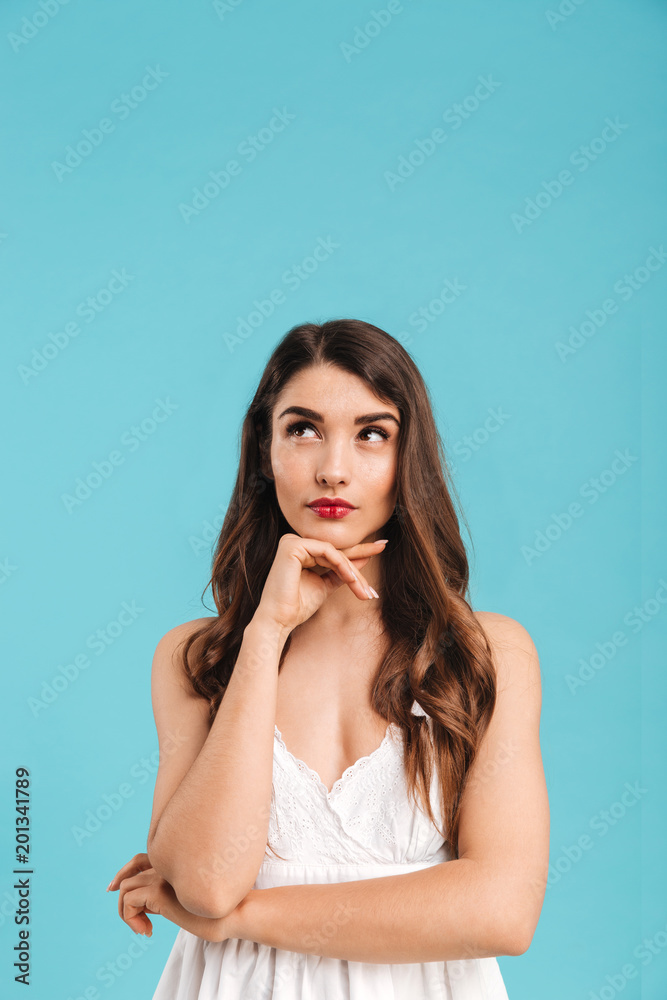 Portrait of a smiling young girl in summer dress Portrait of a smiling young girl in summer dress