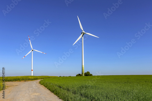 Wallpaper Mural Alternative Energy / Wind turbines in a field Torontodigital.ca