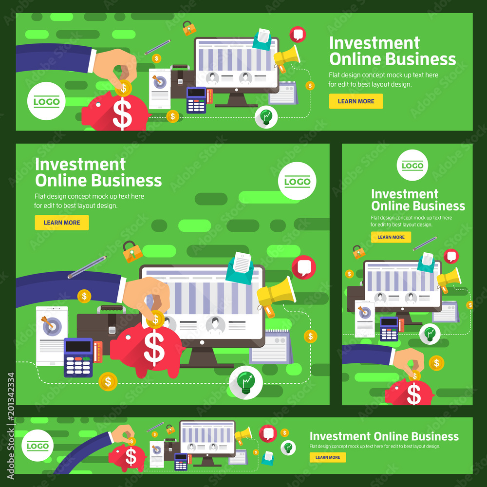Banner set flat design concept digital marketing. Adaptation to many size banner. Vector illustrate. Banner set flat design concept digital marketing. Adaptation to many size banner. Vector illustrate.