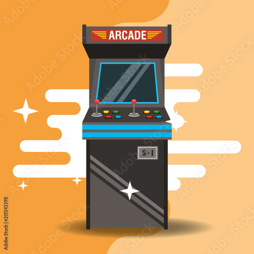 video game classic arcade machine vector illustration