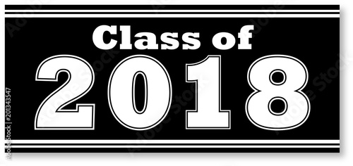 Class of 2018 Banner Black and White