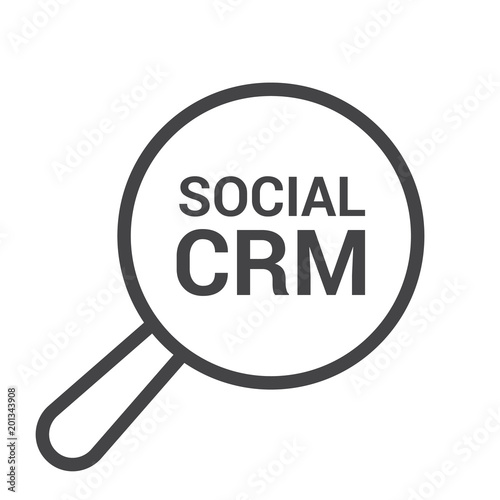 Marketing Concept: Magnifying Optical Glass With Words Social Crm
