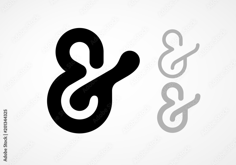 Elegant vector ampersand on light background Elegant vector ampersand on light background