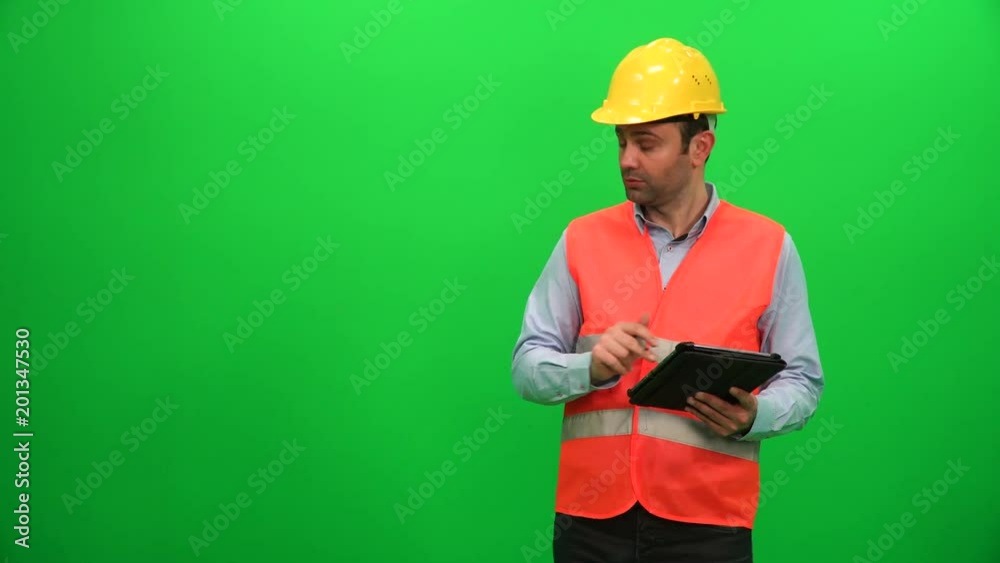 Engineering Presentation on Green Screen. Right Side. Engineering Presentation on Green Screen. Right Side.