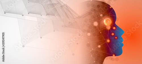 Artificial intelligence. Technology web background. Virtual concept