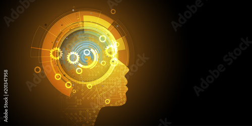 Artificial intelligence. Technology web background. Virtual concept