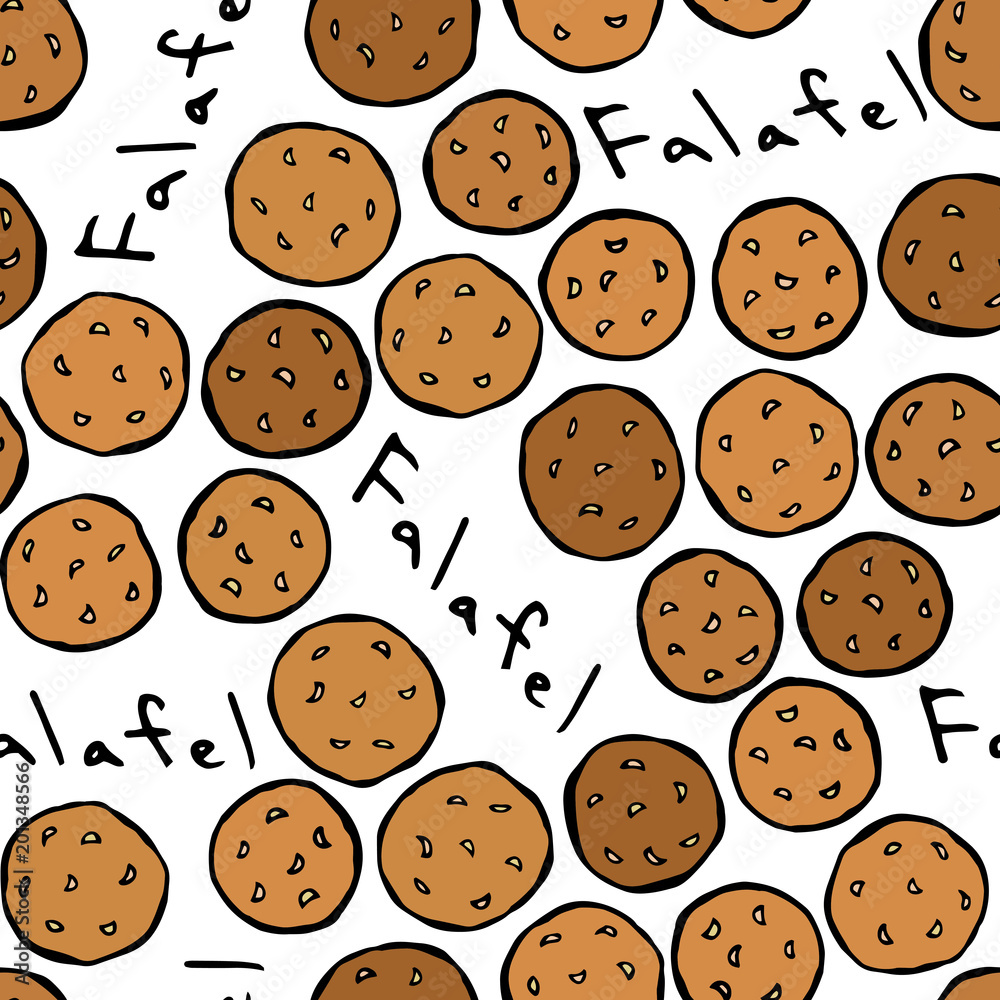 Falafel and Lettering Seamless Endless Background. Middle Eastern Cuisine. Arabic Israel Vegetarian Healthy Fast Food. Jewish Street Food. Realistic Hand Drawn Illustration. Savoyar Doodle Style. Falafel and Lettering Seamless Endless Background. Middle Eastern Cuisine. Arabic Israel Vegetarian Healthy Fast Food. Jewish Street Food. Realistic Hand Drawn Illustration. Savoyar Doodle Style.