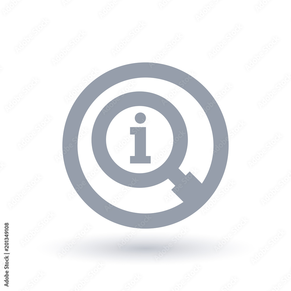 Info search icon - Magnifying glass information symbol Info search icon - Magnifying glass information symbol