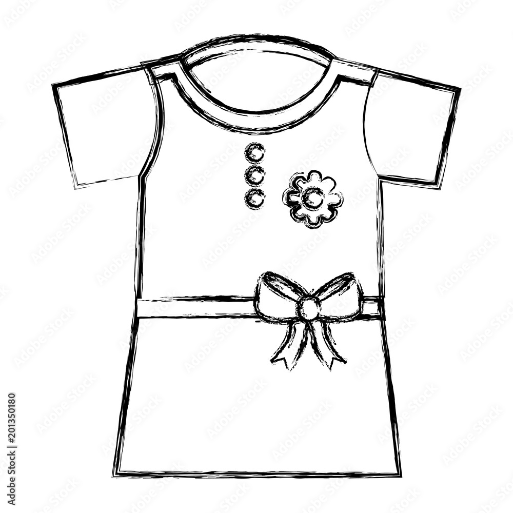 Baby girl dress drawing top