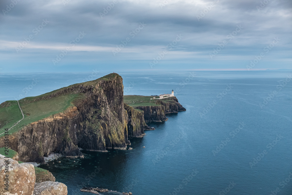 Neist Point lighthouse in the evening light. Neist Point lighthouse in the evening light.