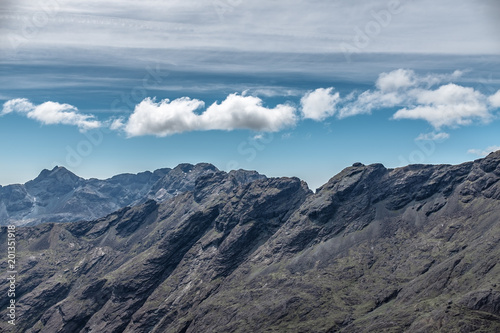 Rocky mountain peaks.