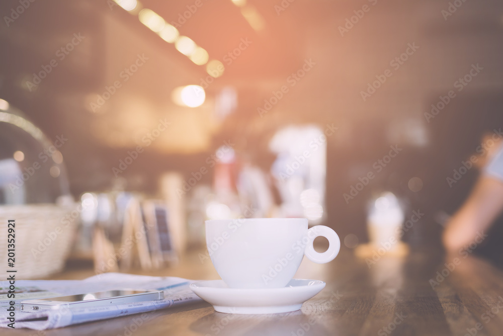 Fototapeta premium hot latte coffee in cafe