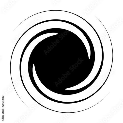 Spiral, swirl, twirl abstract design element. Rotating motif