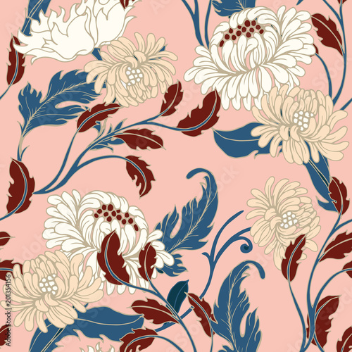 Abstract elegance pattern with floral background.