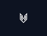 letter M geometric logo design template