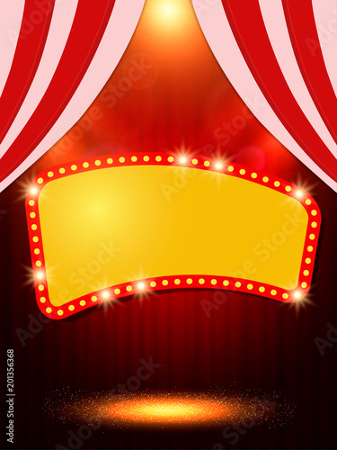  Poster Template with retro casino banner. Design for presentation, concert, show