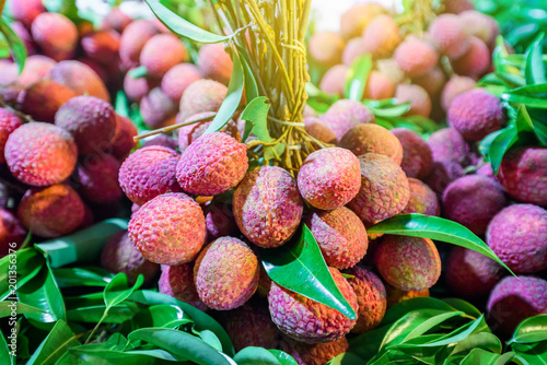 fresh Lychee fruits background photo
