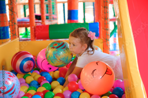 Indoor playground with colorful plastic balls for children