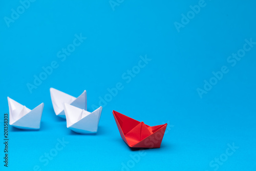 winner red paper ship
