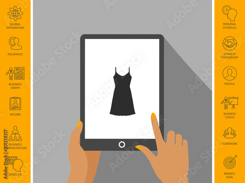 Sundress, Evening dress, combination or nightie, the silhouette. Menu item in the web design