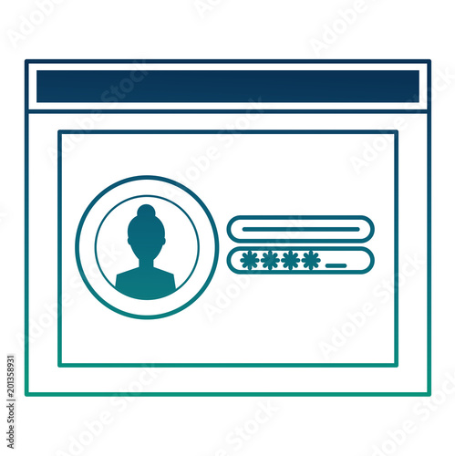 website page photo login code vector illustration  degraded color