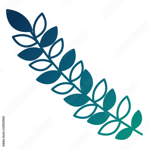 green branch leaves plant decoration vector illustration  degraded color