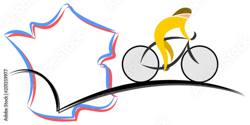 Cycliste Jaune TdF France Abstrait