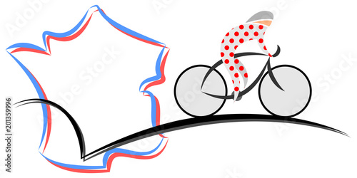 Cycliste Pois Rouges TdF France Abstrait