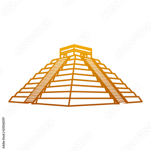 degraded line chitchen itza pyramid aztec temple