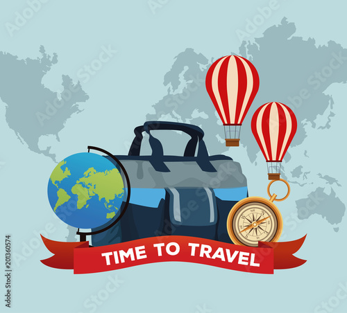 Travel around the world concept vector illustration graphic design