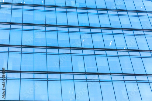 close up of modern glass building