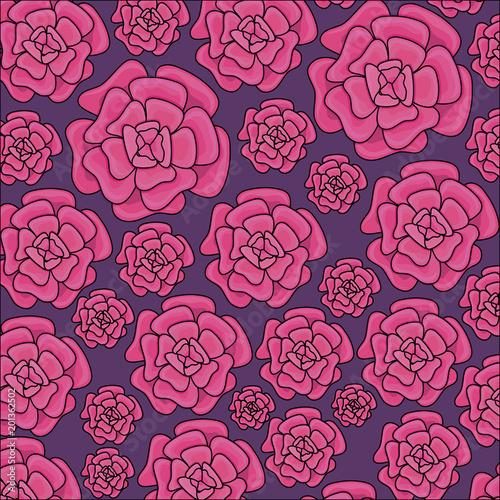pink tropical flowers background, colorful design. vector illustration