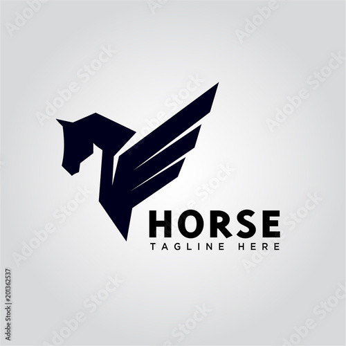 wing pegasus horse logo