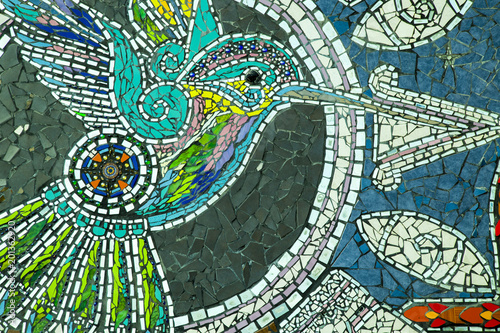 Tile and glass mural of Zacatlán de las manzanas, unique in Mexico, Puebla, Mexico