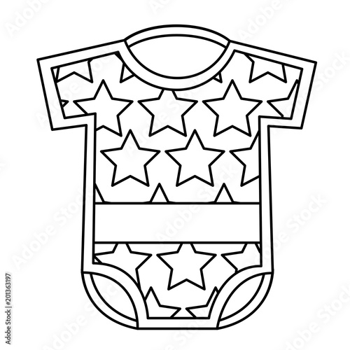 sweet clothes baby boy with stars fashion vector illustration outline