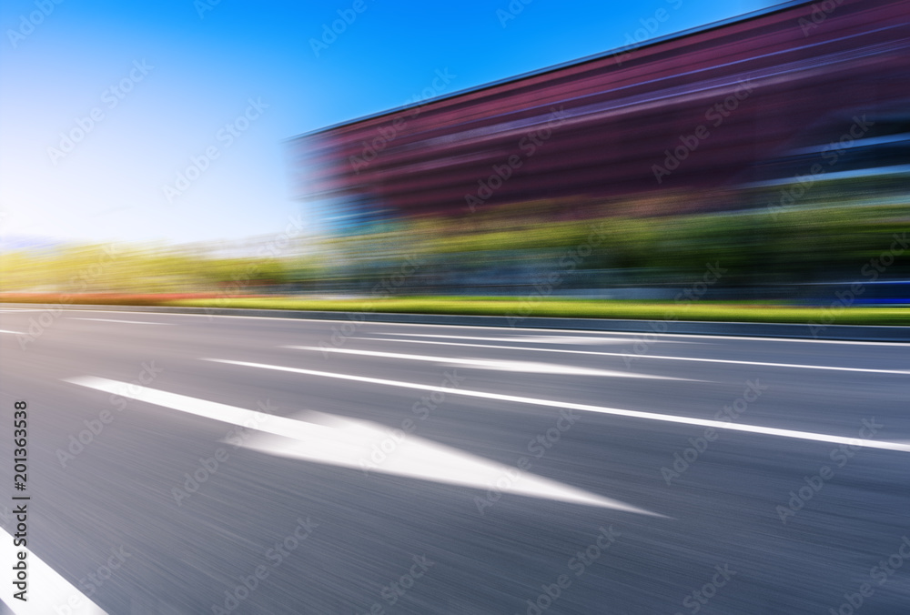 high speed view of road