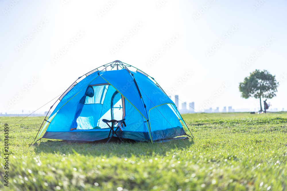 camping tent on the grass