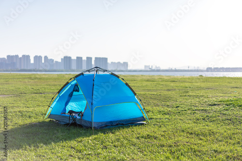 camping tent on the grass